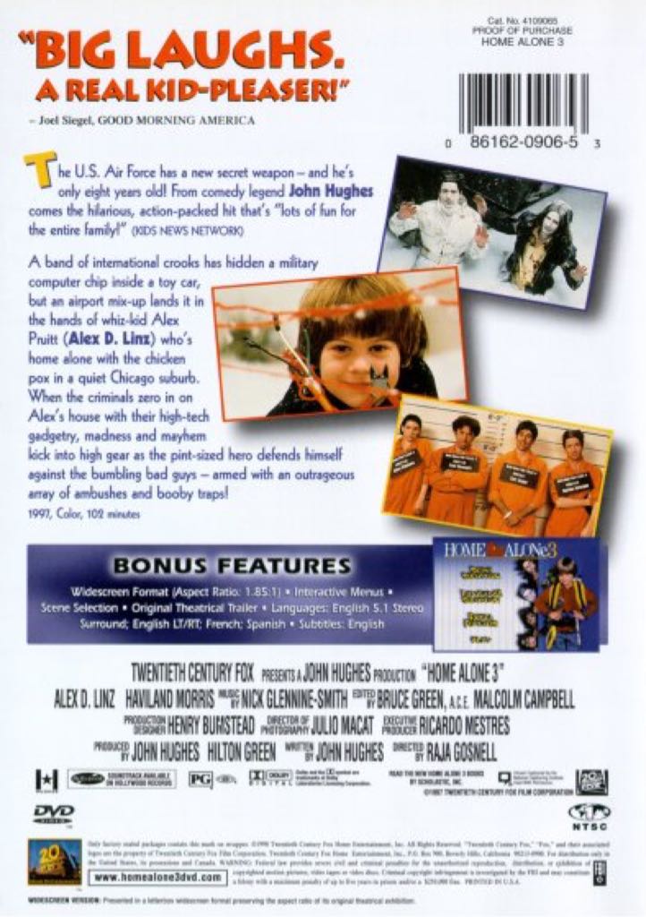 Home Alone 3 Digital Copy movie collectible [Barcode 086162090653] - Main Image 2