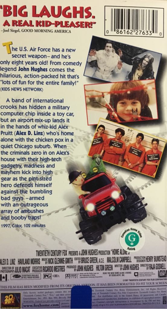 Home Alone 3 VHS movie collectible [Barcode 086162276330] - Main Image 2