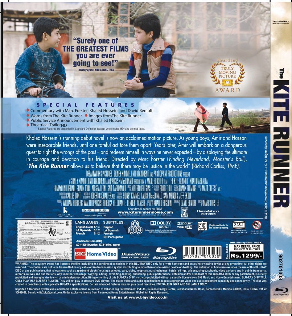 Kite Runner, The Blu-ray movie collectible [Barcode 9324915038035] - Main Image 2