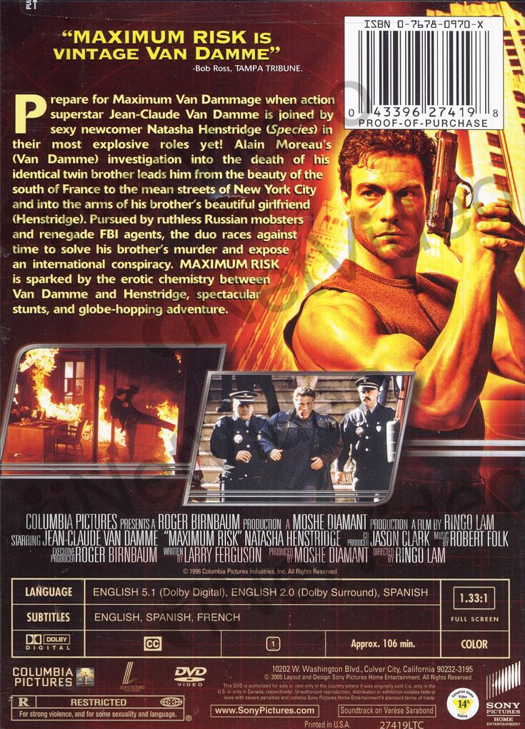 Maximum Risk Digital Copy movie collectible [Barcode 5050582247053] - Main Image 2