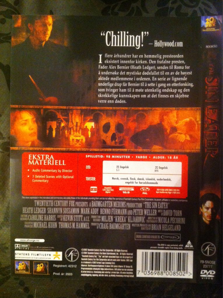 Sin Eater DVD movie collectible [Barcode 7036988008502] - Main Image 2