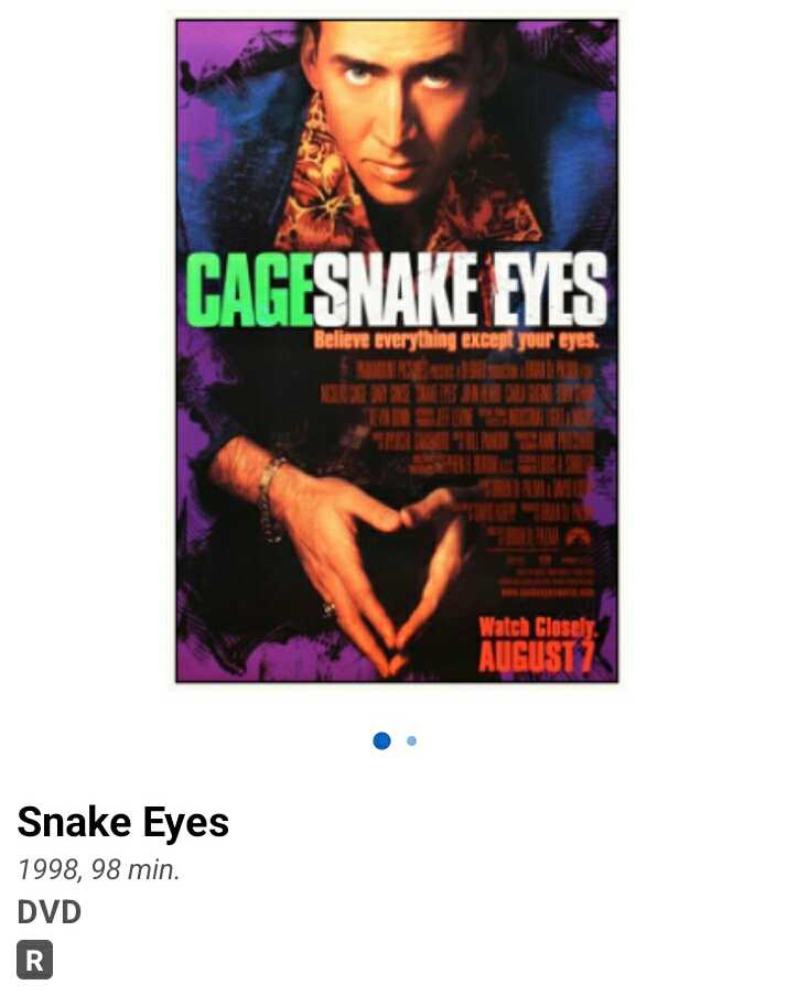 Snake Eyes DVD movie collectible [Barcode 097363354178] - Main Image 3