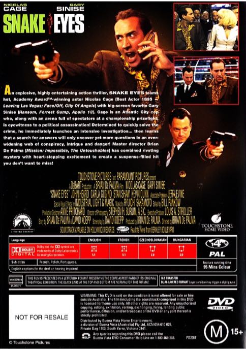 Snake Eyes DVD movie collectible - Main Image 2