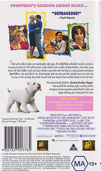 There’s Something About Mary VHS movie collectible [Barcode 086162017834] - Main Image 2