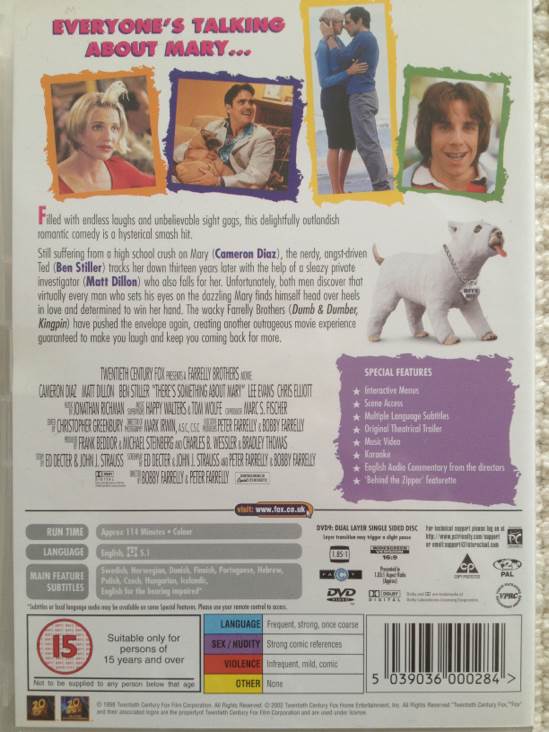 There’s Something About Mary DVD movie collectible [Barcode 5039036000284] - Main Image 2