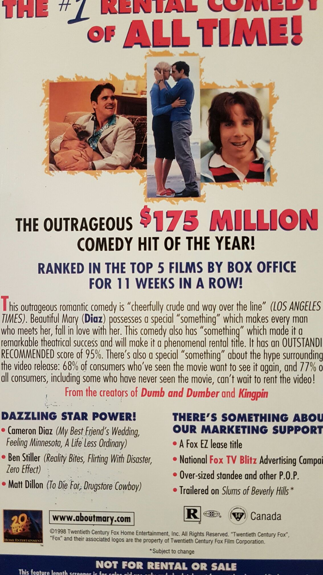 There’s Something About Mary VHS movie collectible - Main Image 2