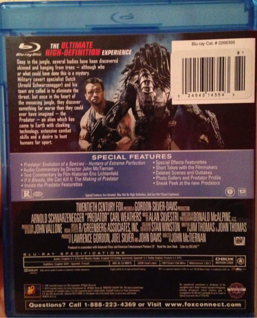 Predator Blu-ray movie collectible [Barcode 024543143543] - Main Image 2