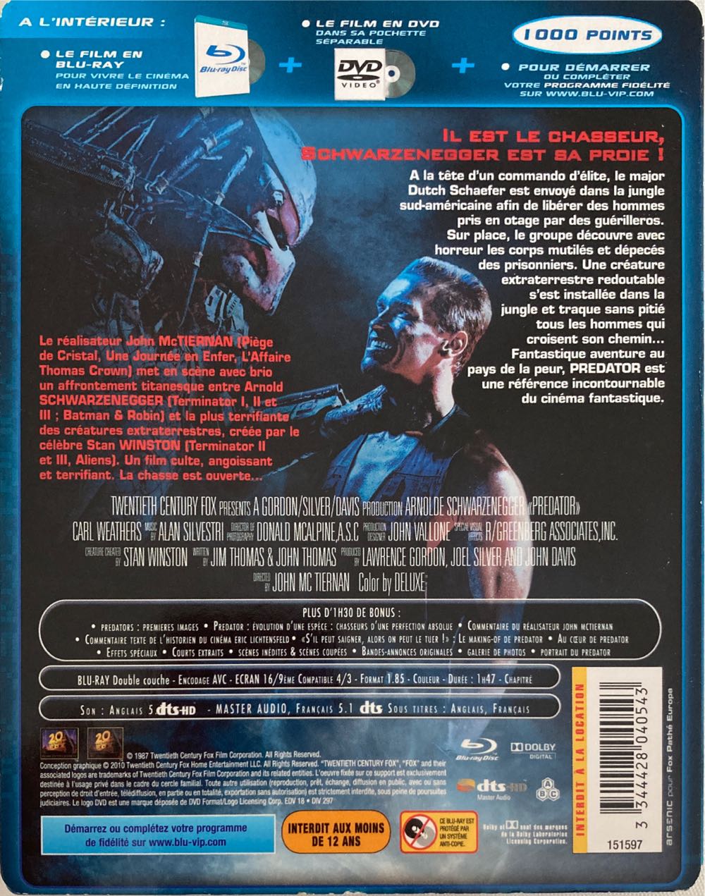 Predator Blu-ray movie collectible [Barcode 3344428040543] - Main Image 2