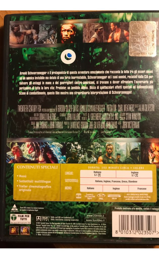 Predator DVD movie collectible [Barcode 8010312023507] - Main Image 2