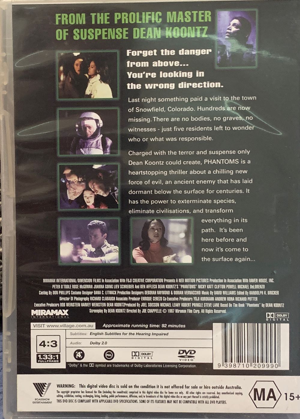 Phantoms DVD movie collectible [Barcode 9398710209990] - Main Image 2