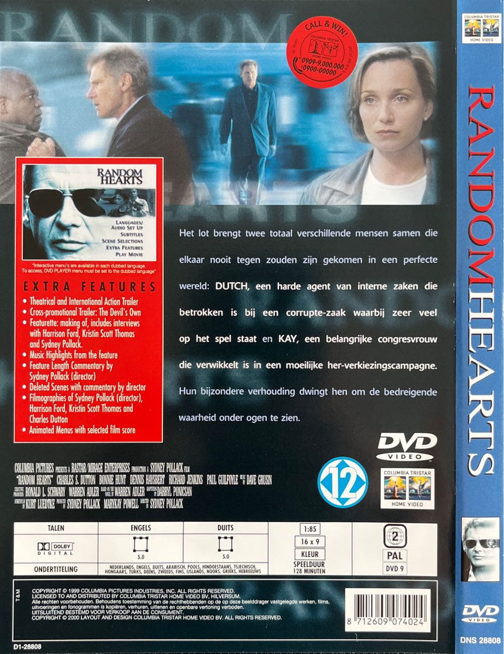 Random Hearts DVD movie collectible [Barcode 8712609074024] - Main Image 2