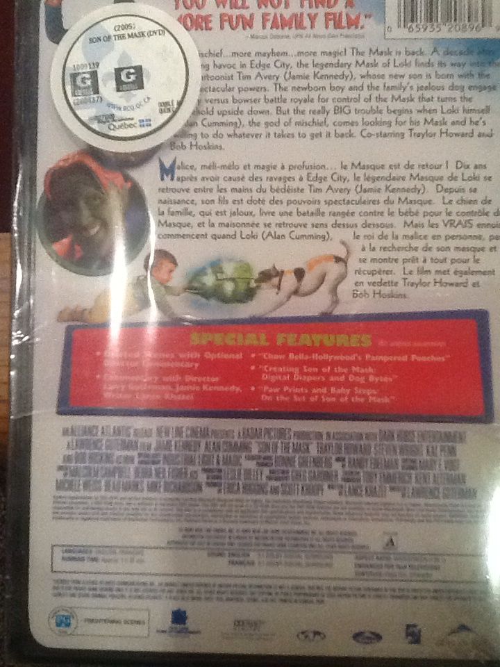 Son of the Mask DVD movie collectible [Barcode 065935208969] - Main Image 2