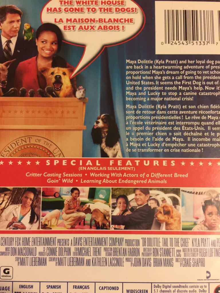 Dr. Dolittle: Tail to the Chief DVD movie collectible [Barcode 024543513377] - Main Image 2