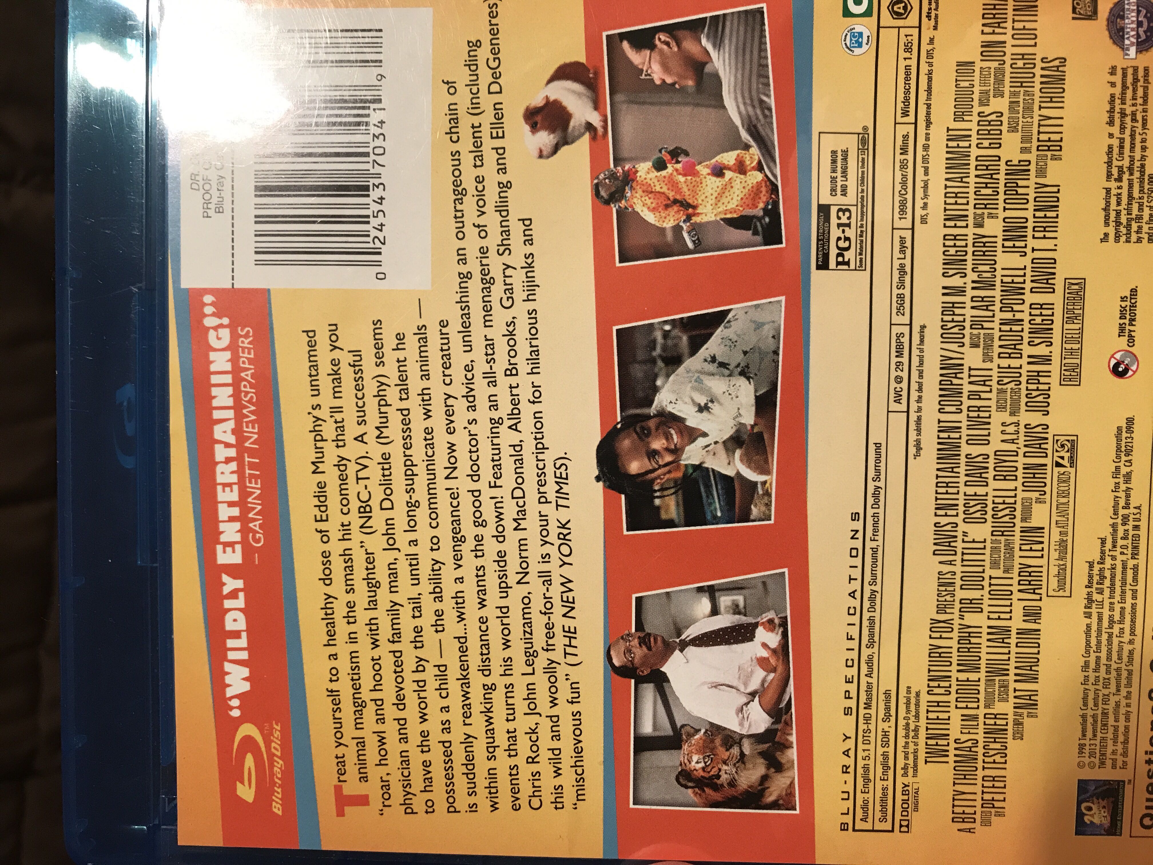 Dr. Dolittle Blu-ray movie collectible [Barcode 024543703419] - Main Image 3