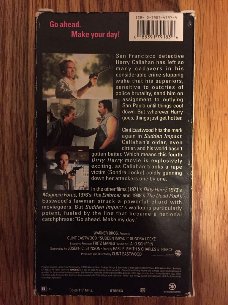 Sudden Impact Betamax movie collectible [Barcode 085391791836] - Main Image 2