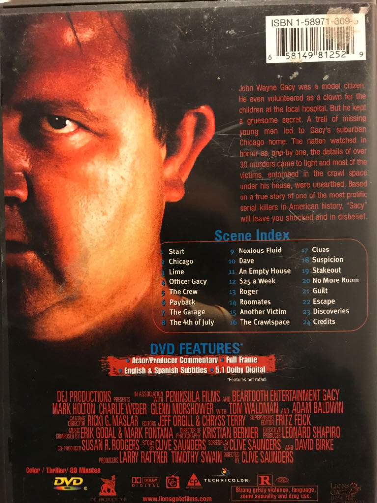 Gacy DVD movie collectible [Barcode 658149812529] - Main Image 2