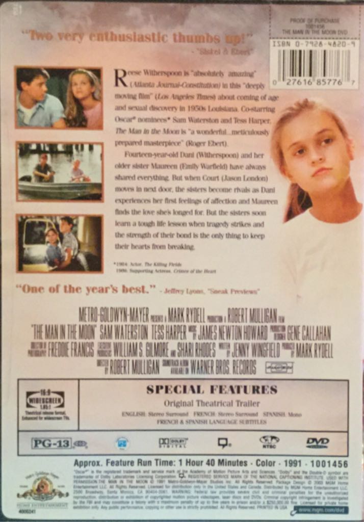Man In the Moon, The DVD movie collectible [Barcode 027616857767] - Main Image 2