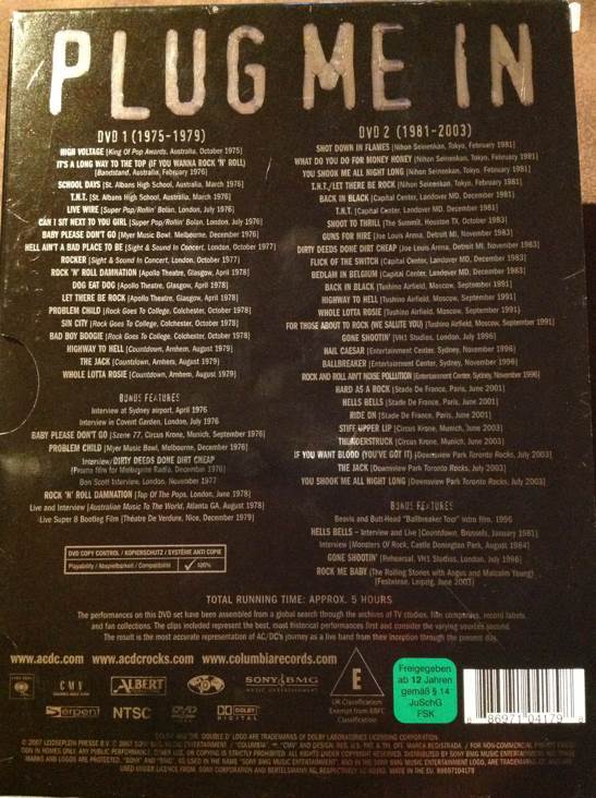 AC/DC - Plug Me In DVD movie collectible [Barcode 886971041798] - Main Image 2