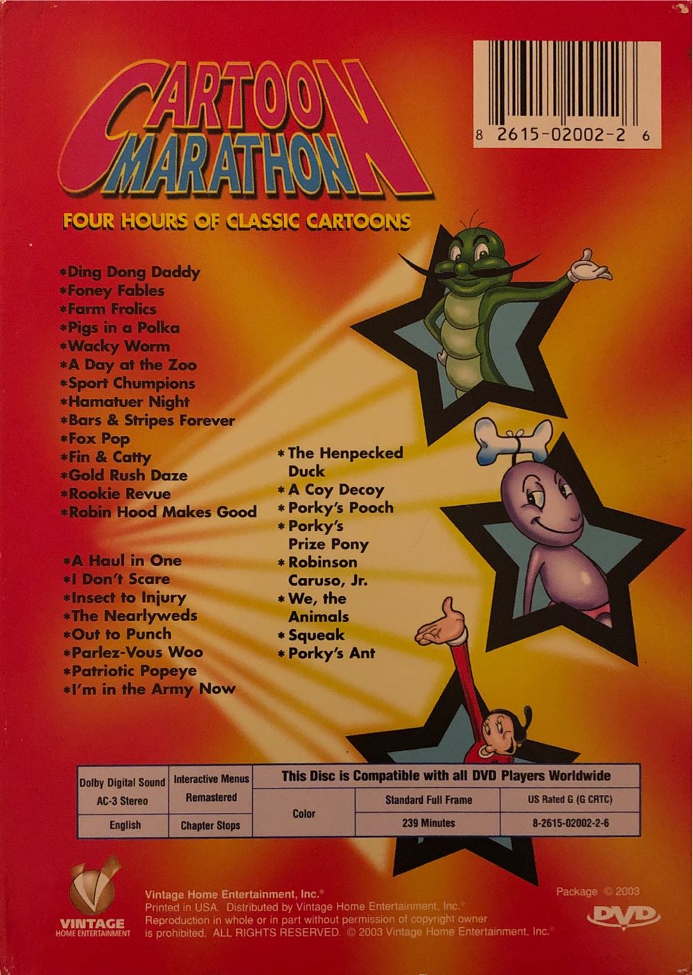 CARTOON MARATHON 2 DVD movie collectible [Barcode 826150200226] - Main Image 2