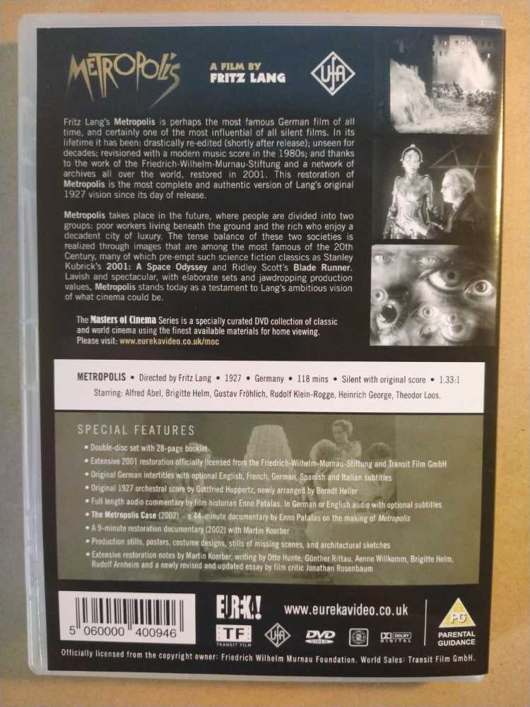 Metropolis DVD movie collectible [Barcode 5060000400946] - Main Image 2