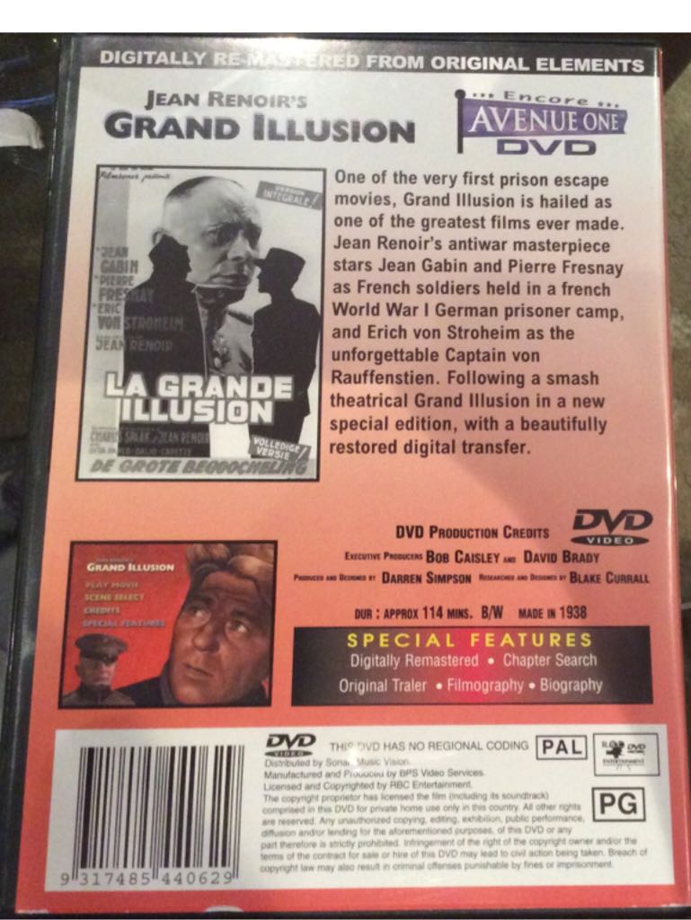 Grand Illusion DVD movie collectible [Barcode 9783866153202] - Main Image 2