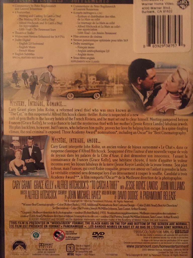 (CARY GRANT) To Catch a Thief (OK.RU) Movies Anywhere movie collectible [Barcode 883929307579] - Main Image 2