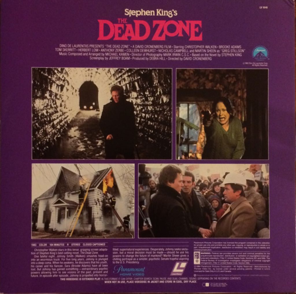 Dead Zone, The Laser Disc movie collectible - Main Image 2