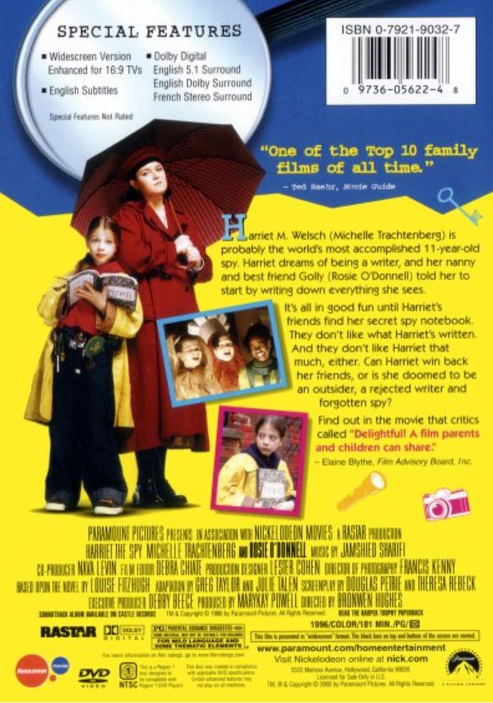 Harriet the Spy (Part Of A Bundle) Fandango at Home movie collectible [Barcode 091360568248] - Main Image 2