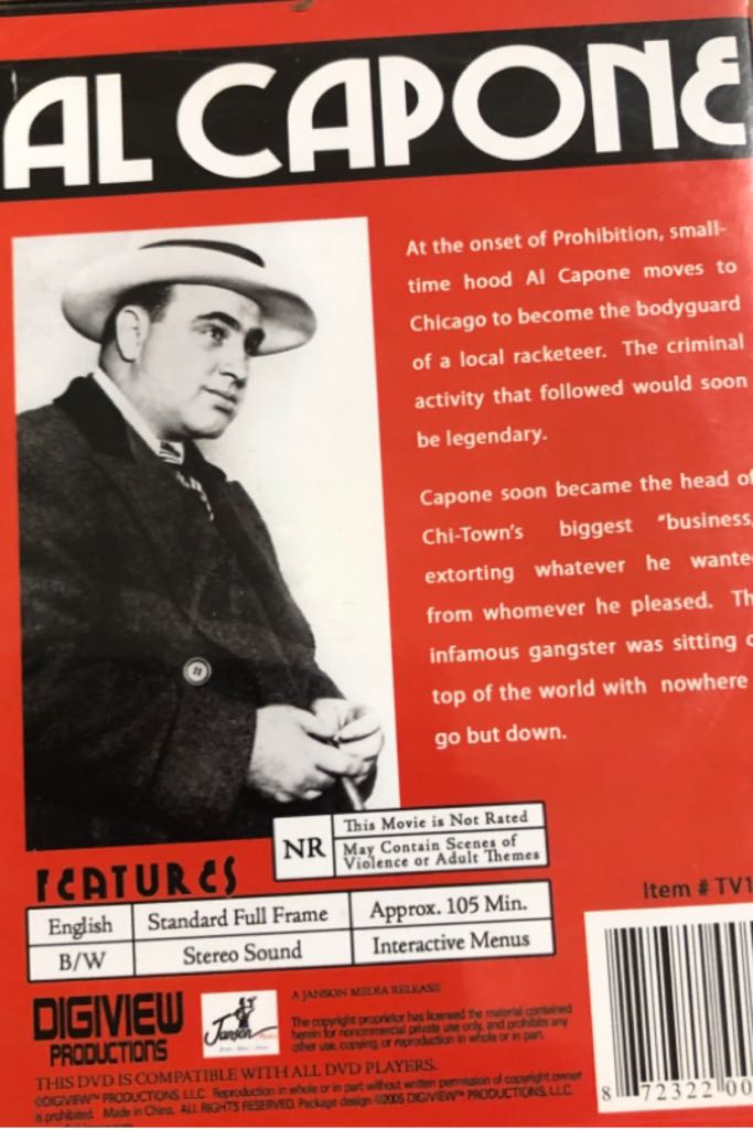 Al Capone DVD movie collectible [Barcode 872322005090] - Main Image 2