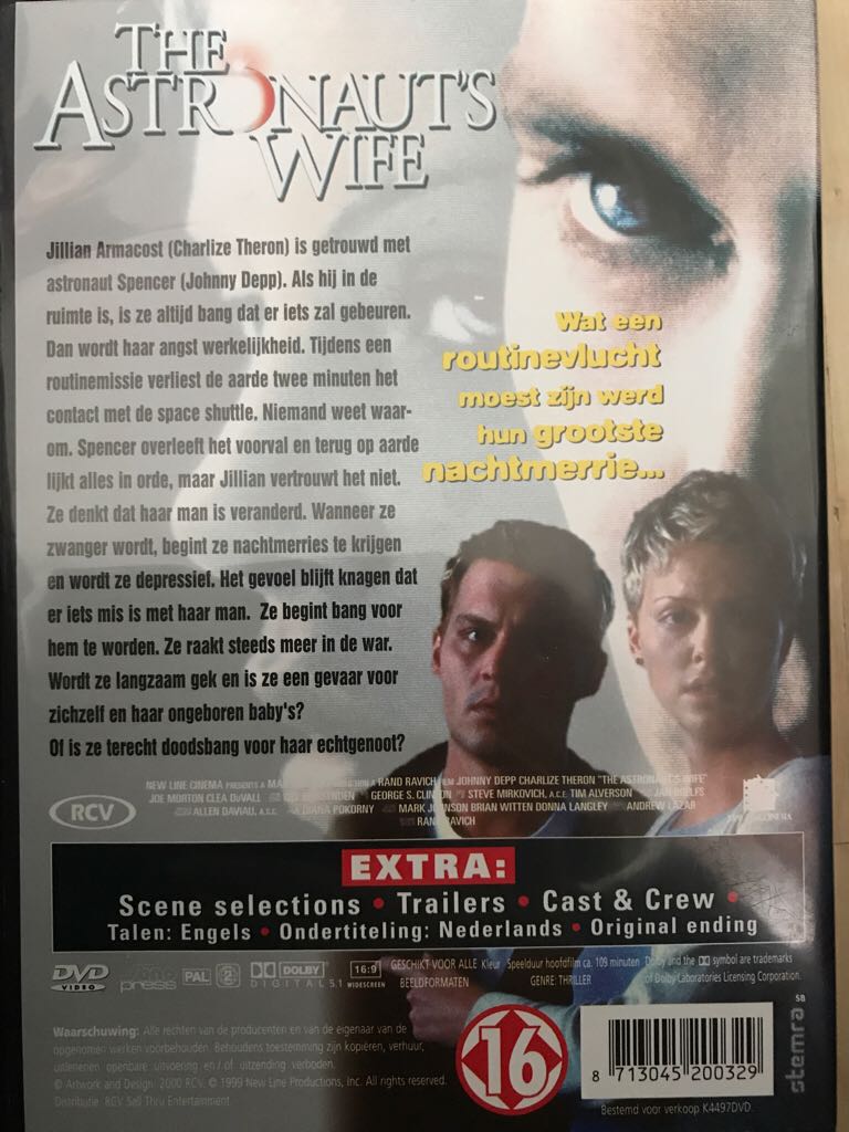 The Astronaut’s Wife DVD movie collectible [Barcode 8713045200329] - Main Image 2