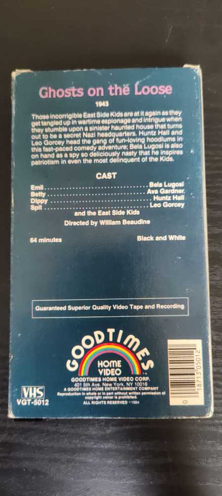 Ghosts on the Loose VHS movie collectible [Barcode 018713050120] - Main Image 2