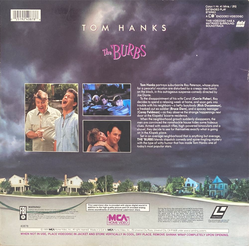 The Burbs DVD movie collectible [Barcode 5050582199680] - Main Image 2
