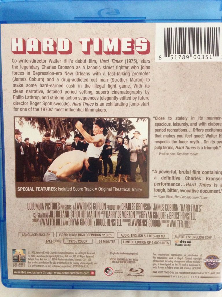 Hard Times Digital Copy movie collectible [Barcode 851789003511] - Main Image 2