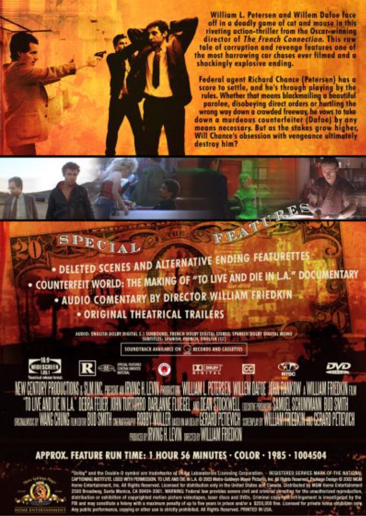 To Live and Die in L.A. DVD movie collectible [Barcode 0027616886453] - Main Image 2