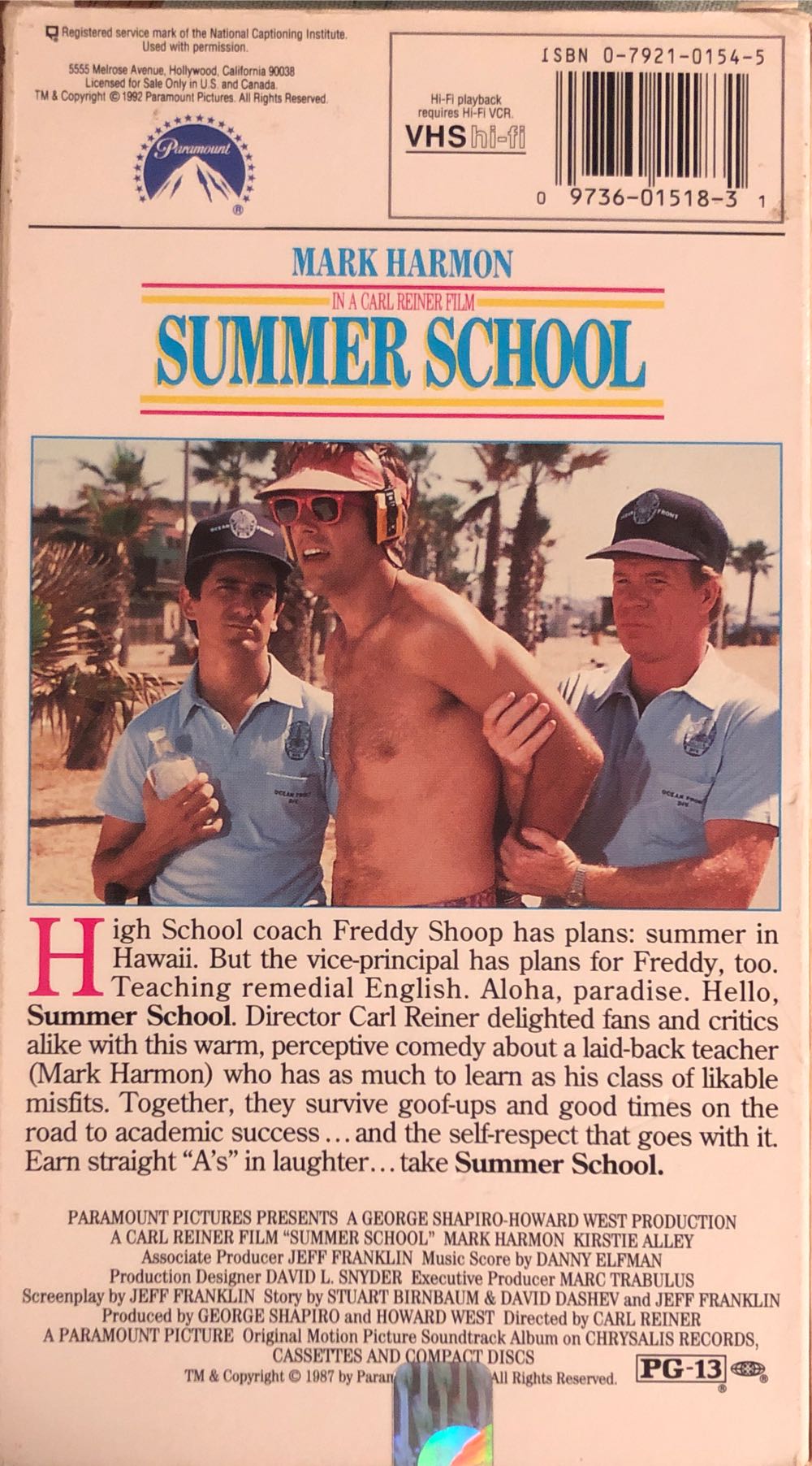 Summer School VHS movie collectible [Barcode 097360151831] - Main Image 2