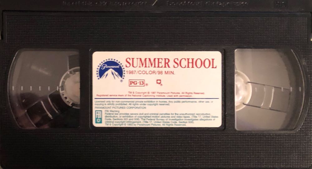 Summer School VHS movie collectible [Barcode 097360151831] - Main Image 3