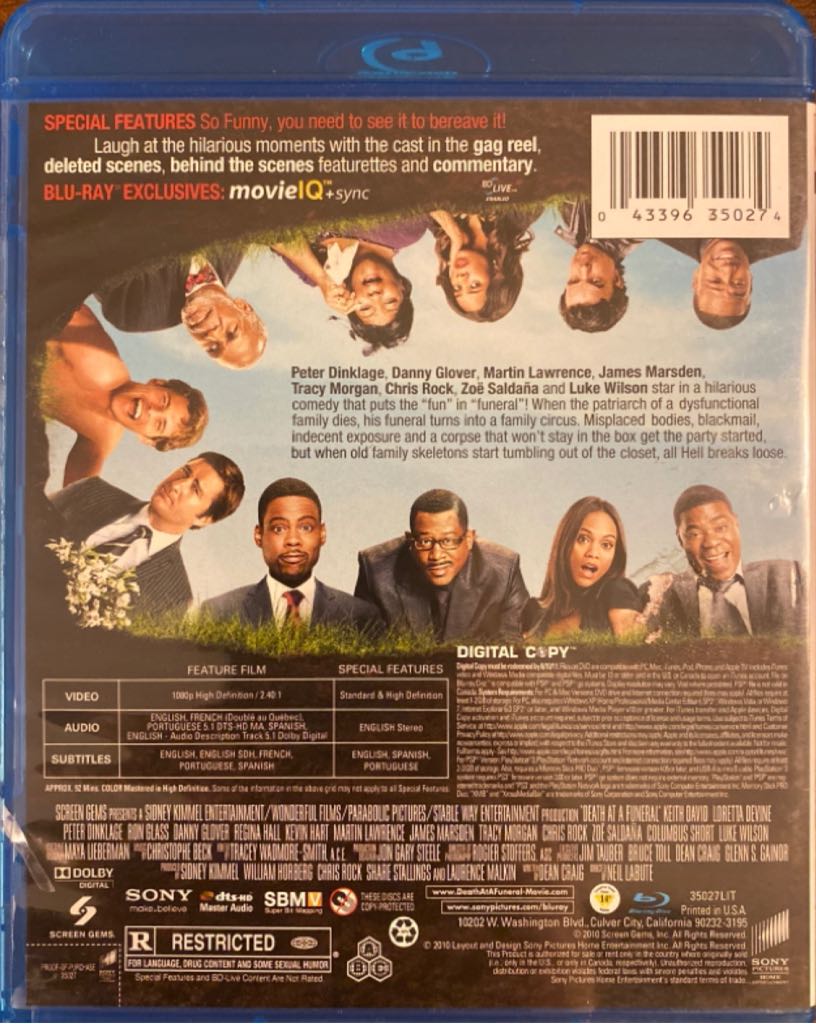 Death At A Funeral Blu-ray movie collectible [Barcode 043396350274] - Main Image 2