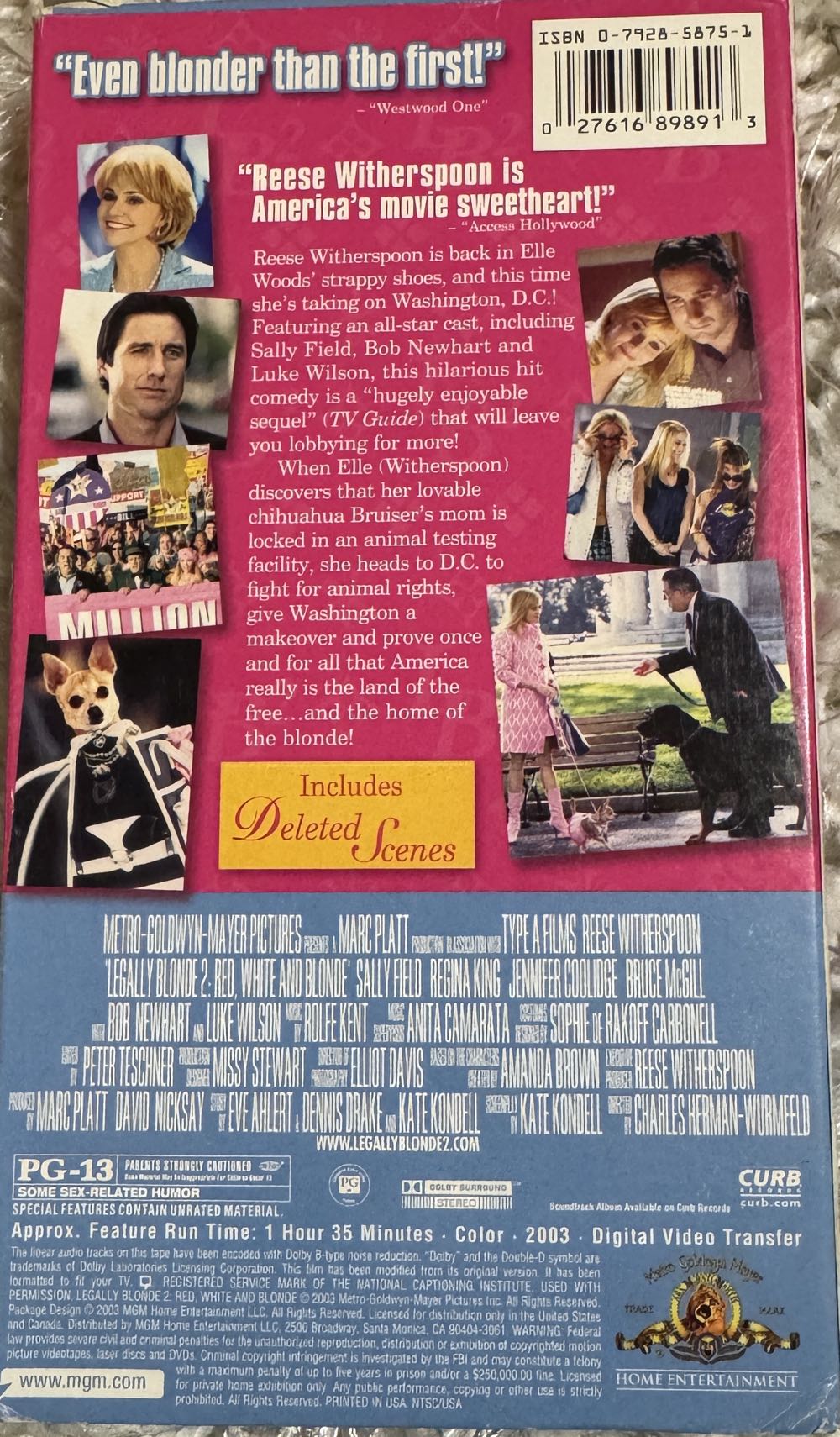Legally Blonde 2: Red, White, and Blonde VHS movie collectible [Barcode 027616898913] - Main Image 3
