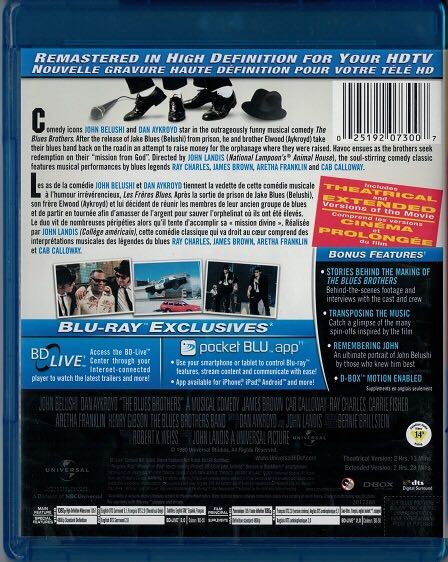 The Blues Brothers Blu-ray movie collectible [Barcode 025192073007] - Main Image 2