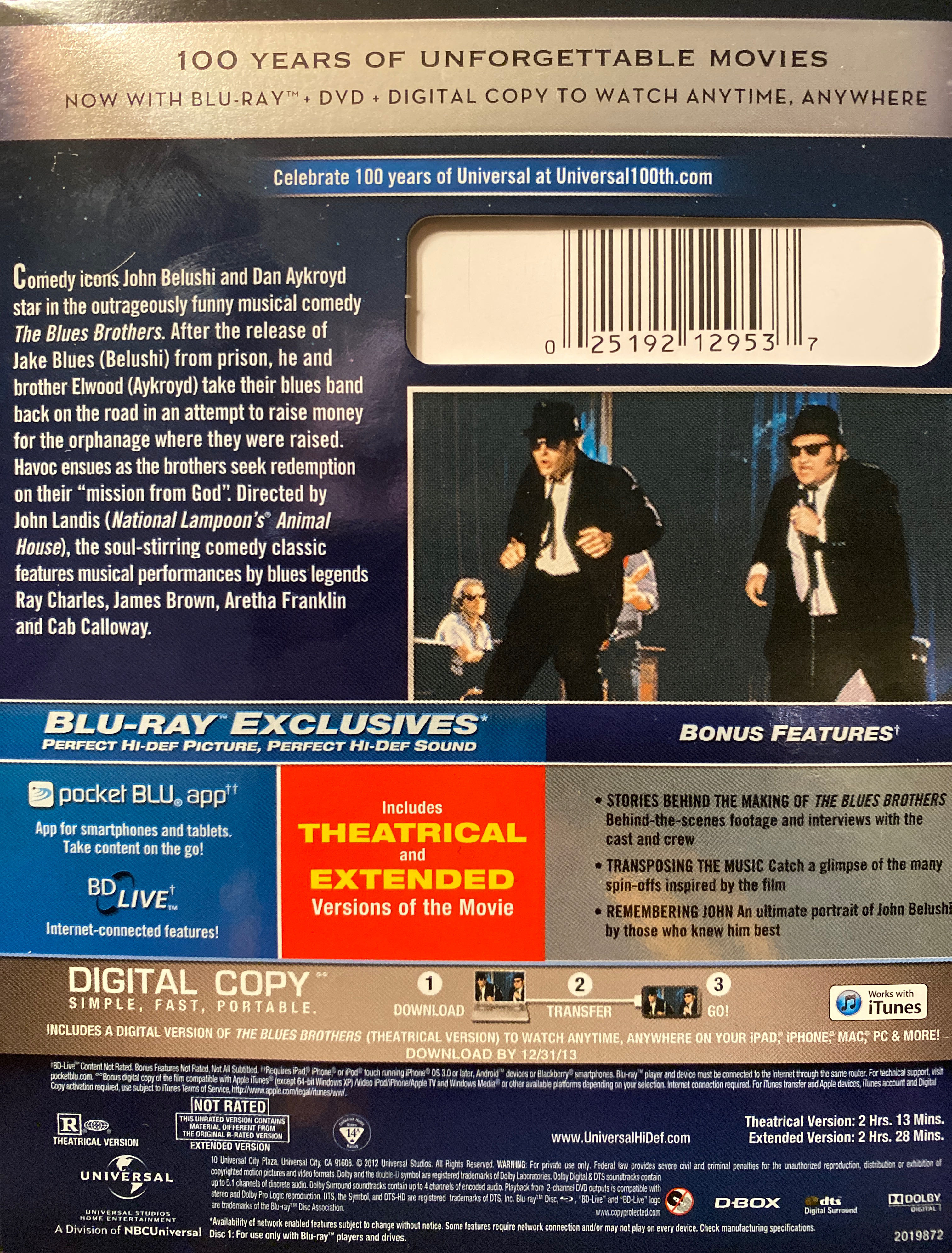 The Blues Brothers Blu-ray movie collectible [Barcode 025192129537] - Main Image 2