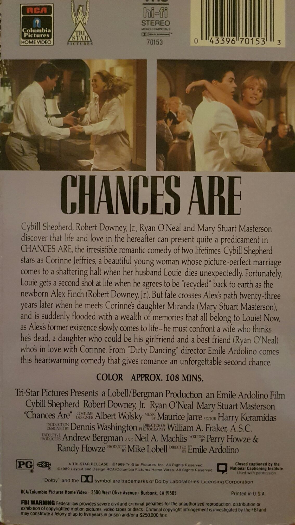 Chances Are DVD movie collectible [Barcode 043396701533] - Main Image 2