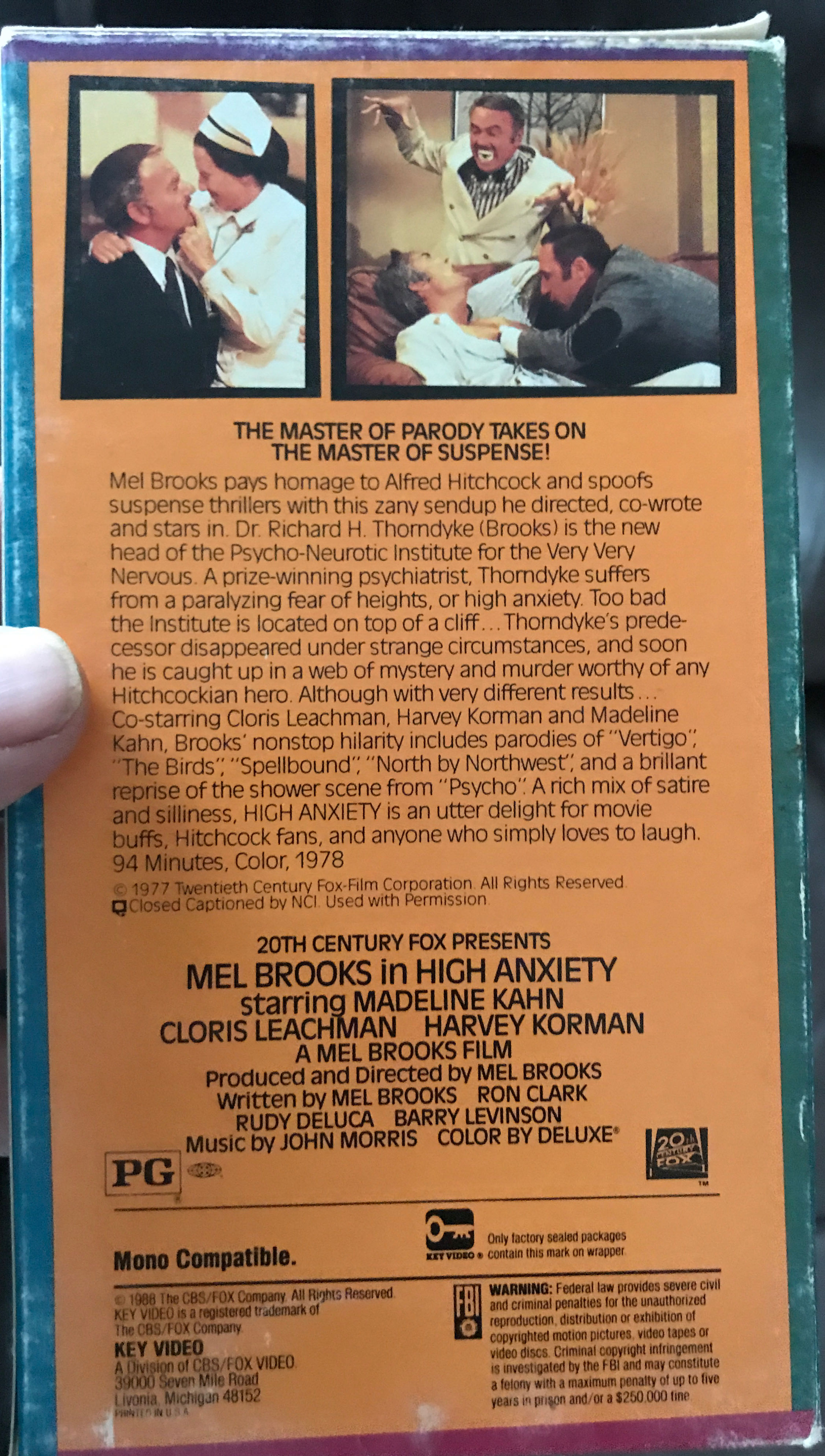 High Anxiety Blu-ray movie collectible [Barcode 086162110733] - Main Image 3