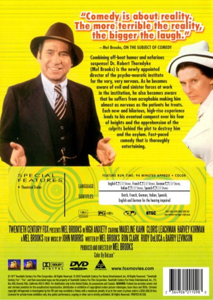 High Anxiety DVD movie collectible - Main Image 2