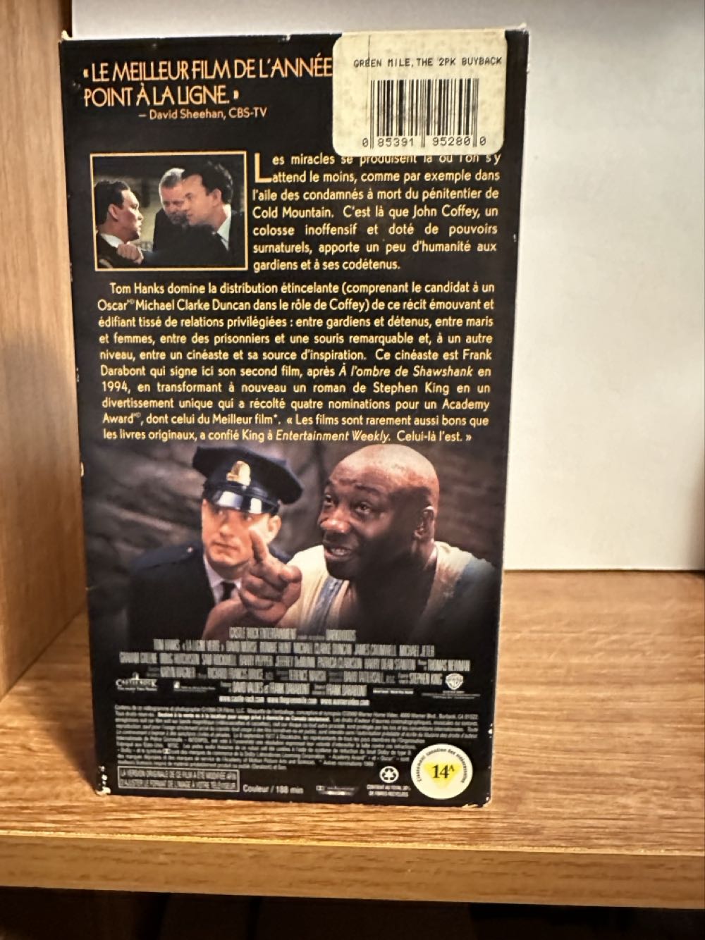 Green Mile the VHS (French La Ligne Verte) VHS movie collectible [Barcode 085391952800] - Main Image 2