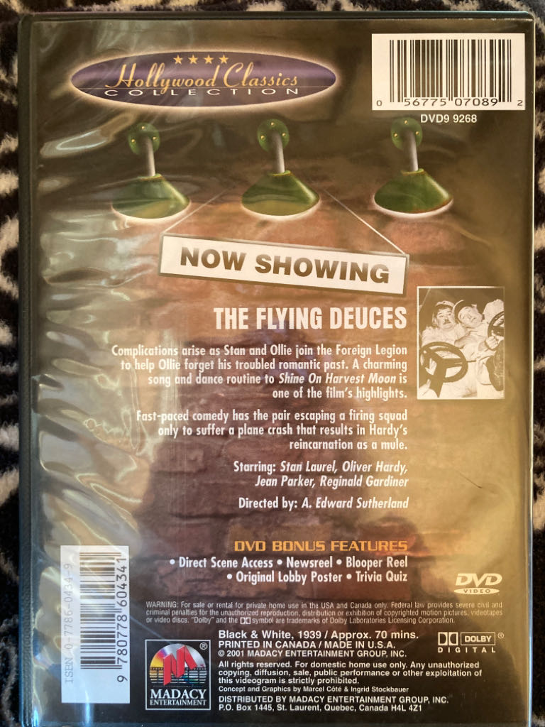 Flying Deuces DVD movie collectible [Barcode 056775070892] - Main Image 2