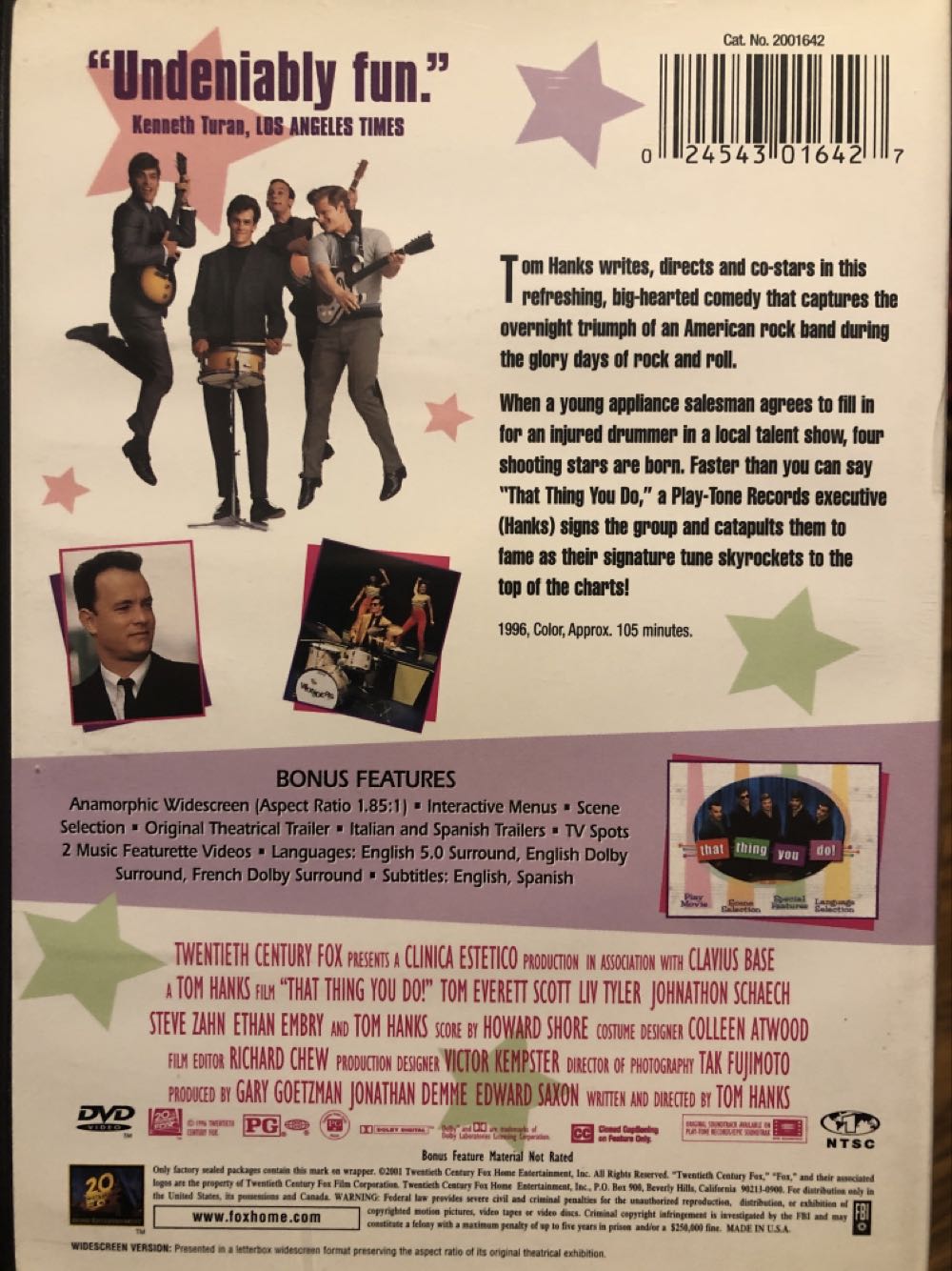 That Thing You Do! DVD movie collectible [Barcode 024543016427] - Main Image 2