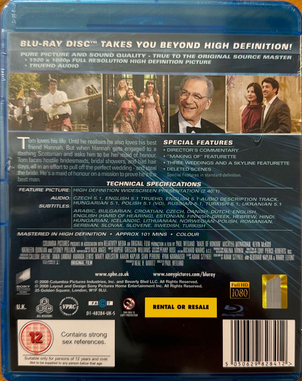 Made Of Honour Blu-ray movie collectible [Barcode 5050629828412] - Main Image 2