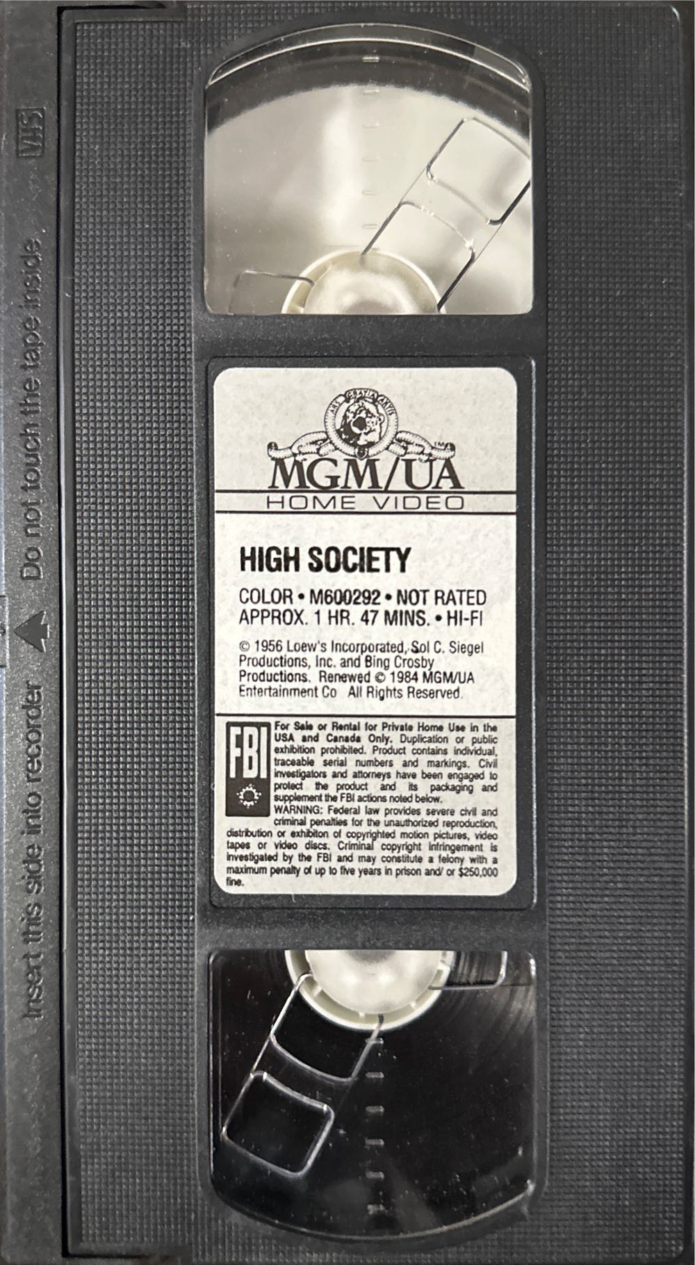 High Society VHS movie collectible [Barcode 027616399434] - Main Image 4