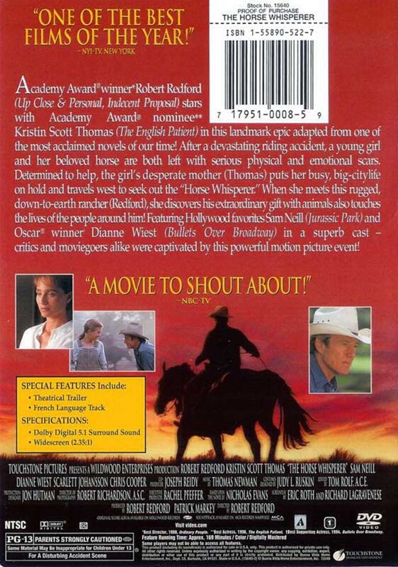 Horse Whisperer, The DVD movie collectible [Barcode 7321901345445] - Main Image 2