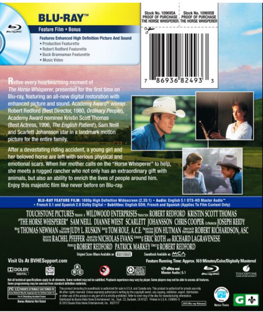 The Horse Whisperer Digital Copy movie collectible [Barcode 786936826142] - Main Image 2